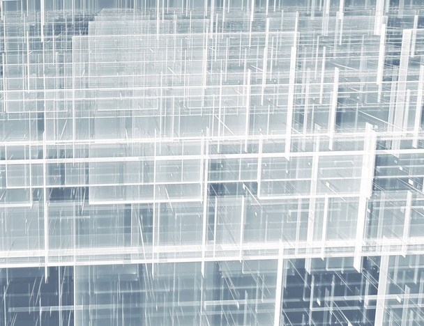 Grid and perspective - abstract digitally generated image - Photo, Image