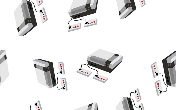 Textura, um padrão contínuo de consolas de videogames isométricos volumétricos para jogos de computador e vídeo. O pano de fundo. Ilustração vetorial
 - Vetor, Imagem