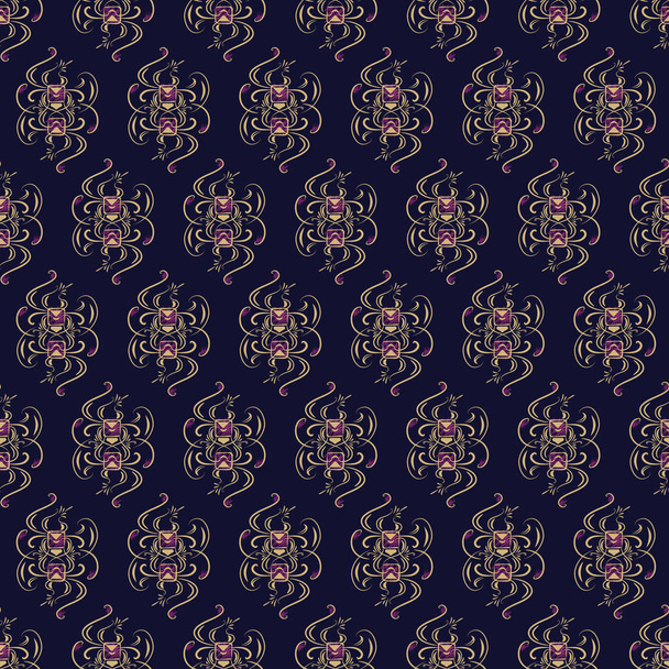 Seamless pattern on blue background - Vector, afbeelding