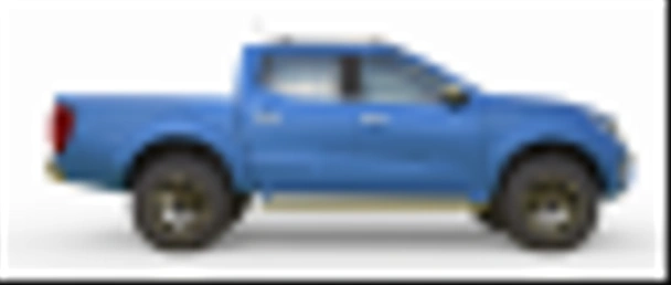 Camión de reparto de vehículos comerciales azul con cabina doble. Máquina sin insignias con un cuerpo limpio y vacío para acomodar sus logotipos y etiquetas. renderizado 3d
 - Foto, imagen