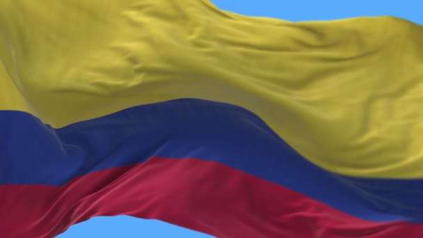 4k sorunsuz Yakın Kolombiya bayrağı yavaş wind.alpha kanal sallayarak kadar - Video, Çekim