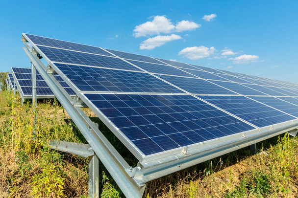 Solar photovoltaic modules using renewable solar energy. Alternative  electricity concept - Valokuva, kuva