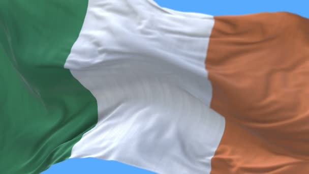4K χωρίς ραφές close up της Ιρλανδίας σημαία αργή κουνώντας στον άνεμο. περιλαμβάνεται κανάλι άλφα - Πλάνα, βίντεο