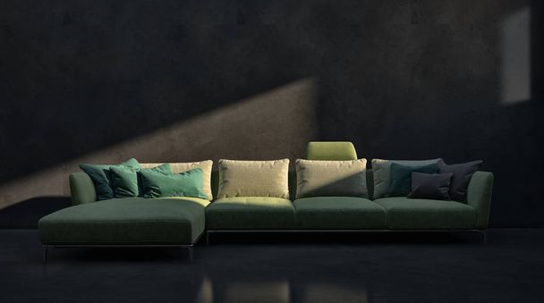 grand luxe moderne lumineux intérieur appartement Salon rendu 3D illustration image générée par ordinateur
 - Photo, image