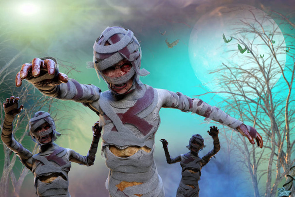 muumio Halloween yö tausta 3D tehdä
 - Valokuva, kuva