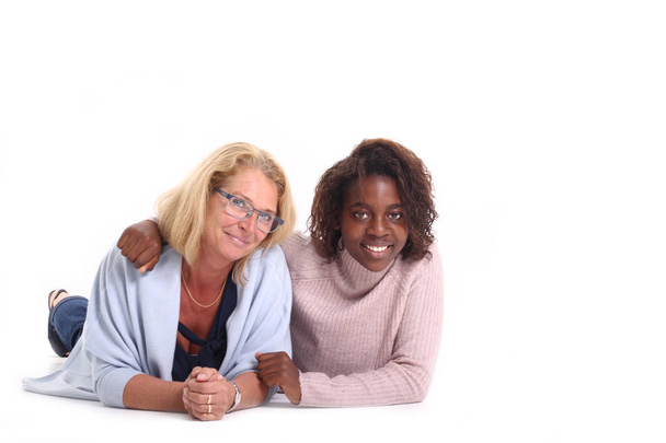 Interracial family of mother and daughter - Photo, Image