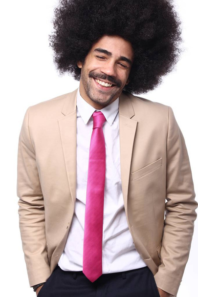 Happy black man in business suit - Fotó, kép