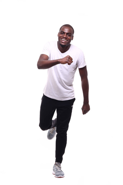 Black young man is running - Foto, Bild