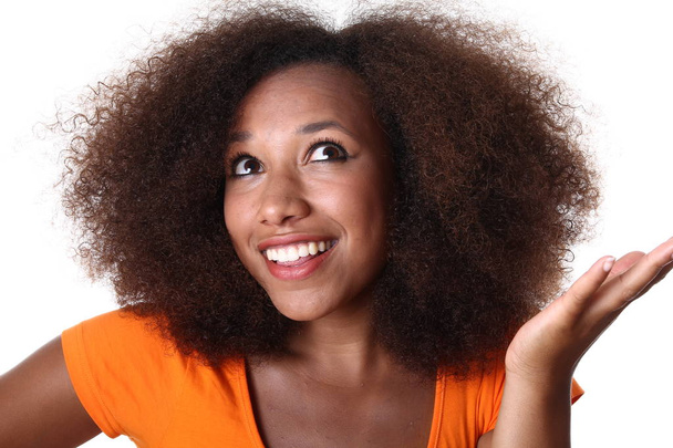 Beautiful afro-american woman is smiling - Fotó, kép