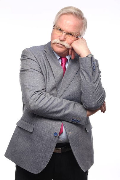 Serious caucasian old businessman - Fotoğraf, Görsel