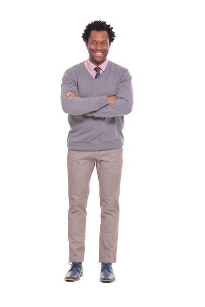 Smiling black man posing - Фото, зображення