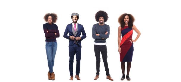 Set of afro-american people on white background  - Foto, Bild