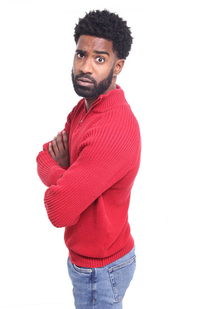 Black man posing in studio - Фото, изображение