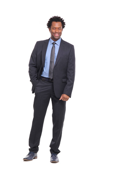 Smiling black businessman posing - Фото, зображення