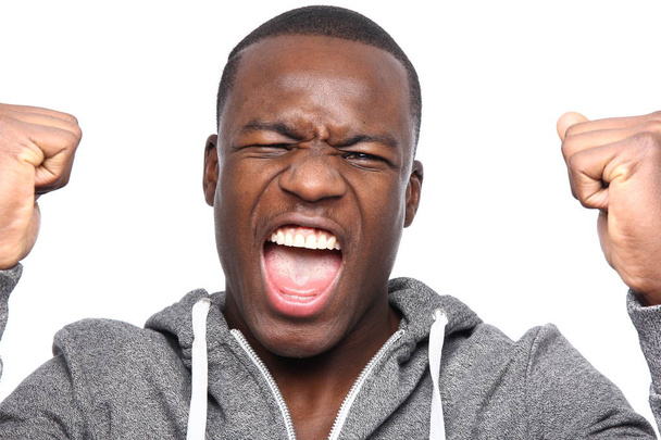 Screaming black man posing - Foto, Imagen