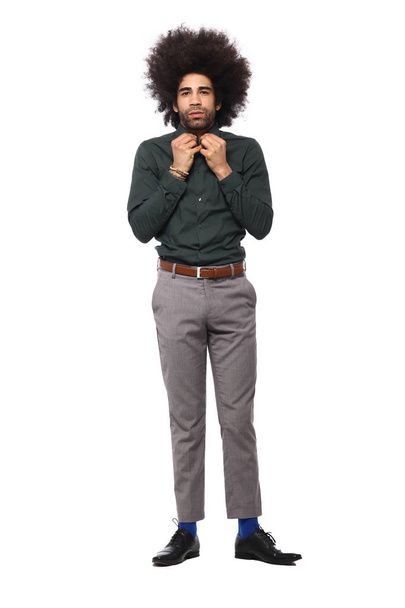Serious black man posing - Фото, изображение