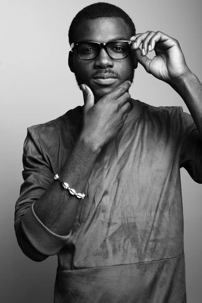 African man on black and white tone - Fotó, kép