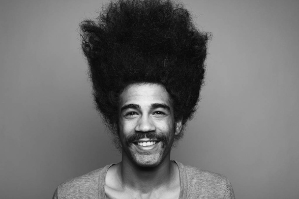 Happy black man on black and white tone - Фото, зображення