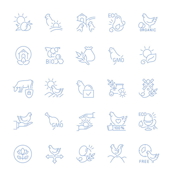 Verzameling van vector iconen van de lijn van levensmiddelenetiketten voor moderne concepten, websites en apps. - Vector, afbeelding