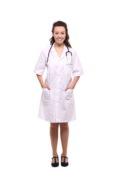 Caucasian female doctor in medical uniform with stethoscope - Фото, зображення