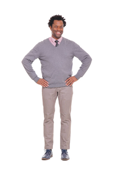 Smiling black man posing - 写真・画像