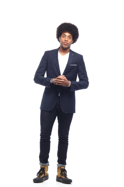 Black man posing in studio - Фото, изображение
