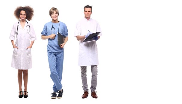 Set of doctors on white background - Foto, Imagem