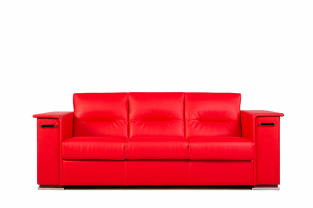 canapé en cuir rouge isolé sur fond blanc
 - Photo, image