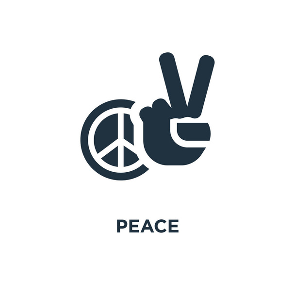 Icono de paz. Ilustración vectorial negra. Símbolo de paz sobre fondo blanco. Puede ser utilizado en web y móvil
. - Vector, imagen