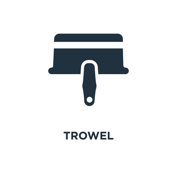 Trowel icon. Black filled vector illustration. Trowel symbol on white background. Can be used in web and mobile. - Vector, Image