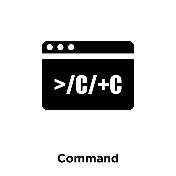 Vector de icono de comando aislado sobre fondo blanco, concepto de logotipo de signo de comando sobre fondo transparente, símbolo negro relleno
 - Vector, Imagen