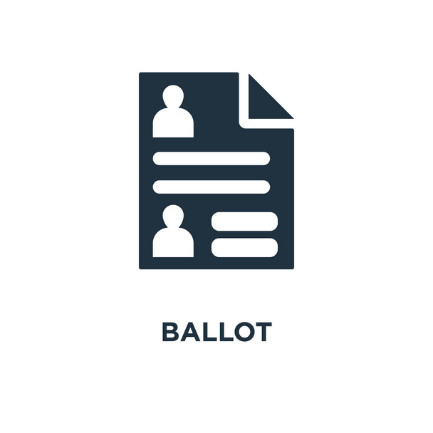 Ballot icon. Black filled vector illustration. Ballot symbol on white background. Can be used in web and mobile. - Vector, Image