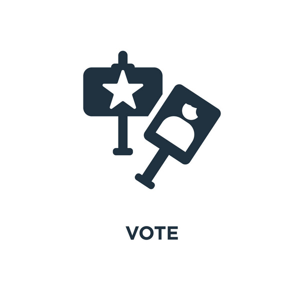 Vote icon. Black filled vector illustration. Vote symbol on white background. Can be used in web and mobile. - Vector, Image