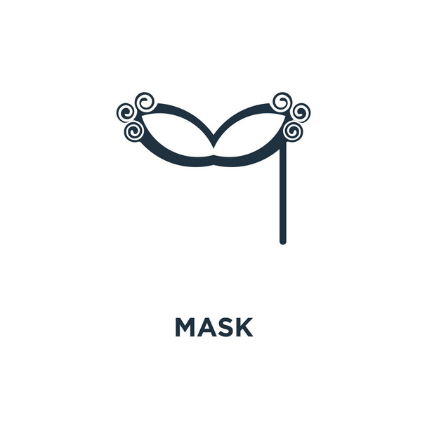 Icono de máscara. Ilustración vectorial negra. Máscara símbolo sobre fondo blanco. Puede ser utilizado en web y móvil
. - Vector, Imagen