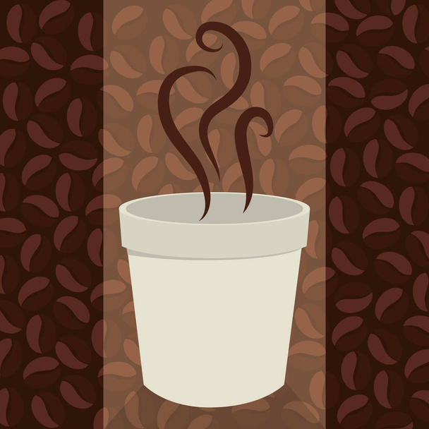 プラスチックのカップで美味しいコーヒー - ベクター画像