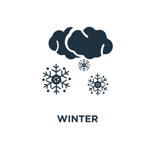 Icône hiver. Illustration vectorielle remplie de noir. Symbole d'hiver sur fond blanc. Peut être utilisé dans le web et mobile
. - Vecteur, image