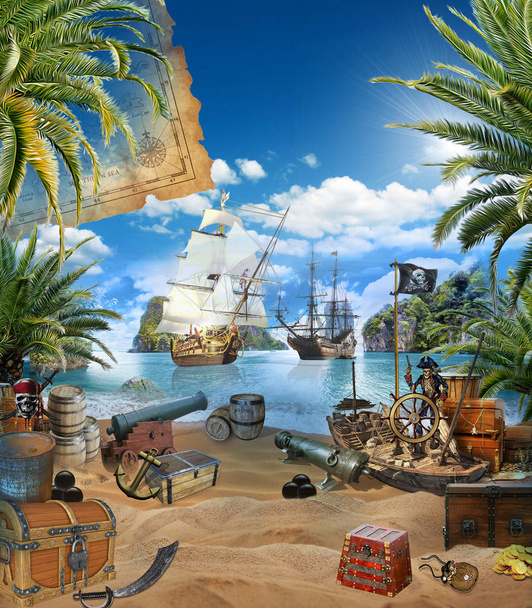 Вид на пірат і океан
  - Фото, зображення