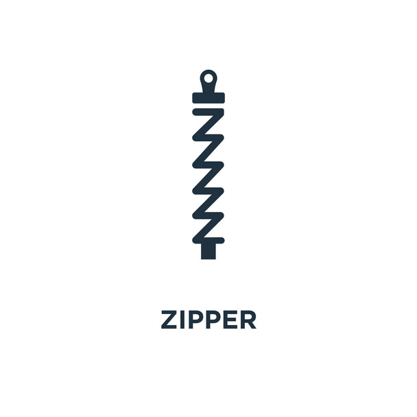 Zipper icon. Black filled vector illustration. Zipper symbol on white background. Can be used in web and mobile. - Vector, Image