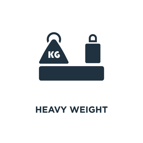 Heavy Weight icon. Black filled vector illustration. Heavy Weight symbol on white background. Can be used in web and mobile. - Vector, Image