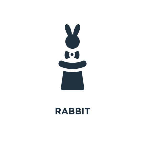 Rabbit icon. Black filled vector illustration. Rabbit symbol on white background. Can be used in web and mobile. - Vector, Image