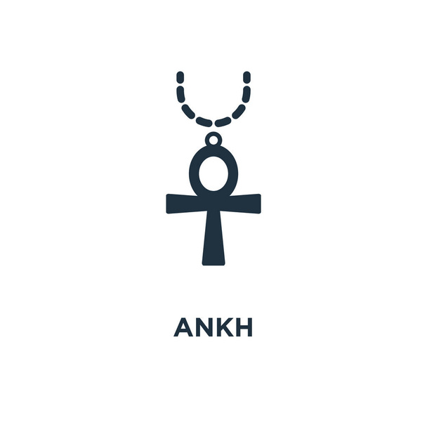 Icono de Ankh. Ilustración vectorial negra. Símbolo Ankh sobre fondo blanco. Puede ser utilizado en web y móvil
. - Vector, Imagen
