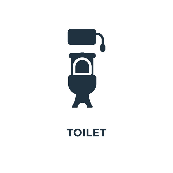 Toiletten-Symbol. schwarz gefüllte Vektorabbildung. Toilettensymbol auf weißem Hintergrund. im Web und mobil einsetzbar. - Vektor, Bild