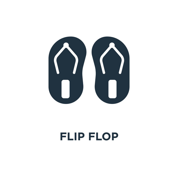 Flip flop ikona. Black wypełnione ilustracji wektorowych. Flip flop symbol na białym tle. Mogą być używane w sieci web i mobilnych. - Wektor, obraz