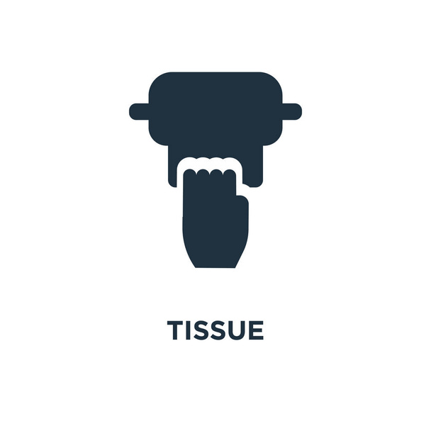 Tissue icon. Black filled vector illustration. Tissue symbol on white background. Can be used in web and mobile. - Vector, Image