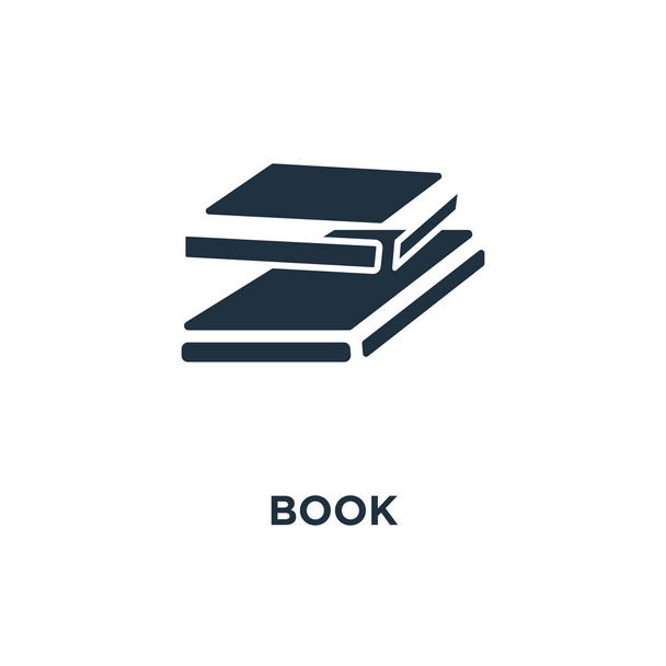 Book icon. Black filled vector illustration. Book symbol on white background. Can be used in web and mobile. - Vector, Image