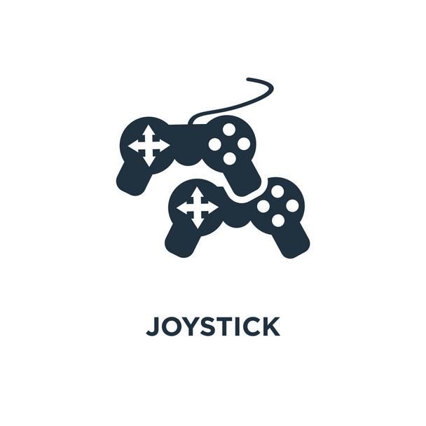 Εικονίδιο joystick. Μαύρο γεμάτο εικονογράφηση φορέα. Joystick σύμβολο σε άσπρο φόντο. Μπορούν να χρησιμοποιηθούν στο web και κινητά. - Διάνυσμα, εικόνα