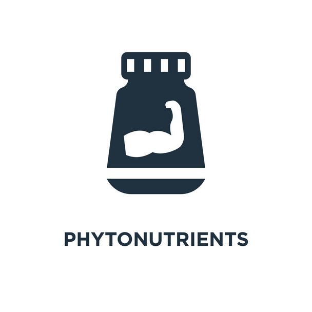 Phytonutrients icon. Black filled vector illustration. Phytonutrients symbol on white background. Can be used in web and mobile. - Vector, Image