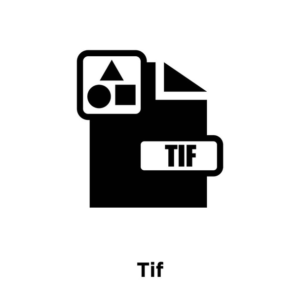 Tif icon vector isolated on white background, logo concept of Tif sign on transparent background, filled black symbol - Vector, Image