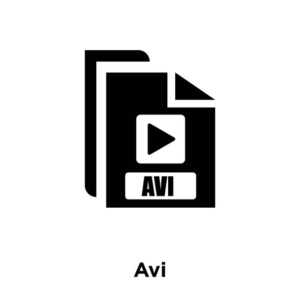 AVI значок вектор ізольовані на білому тлі, логотип концепція Avi знак на прозорим фоном, заповнені чорний символ - Вектор, зображення