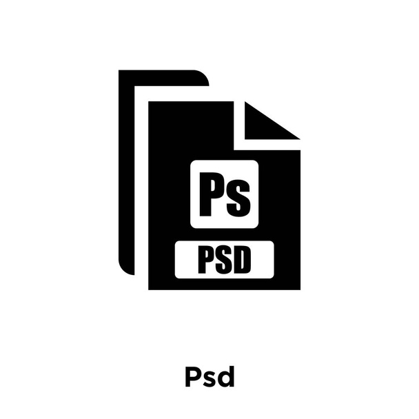 vetor de ícone Psd isolado no fundo branco, conceito de logotipo do sinal Psd no fundo transparente, símbolo preto preenchido
 - Vetor, Imagem